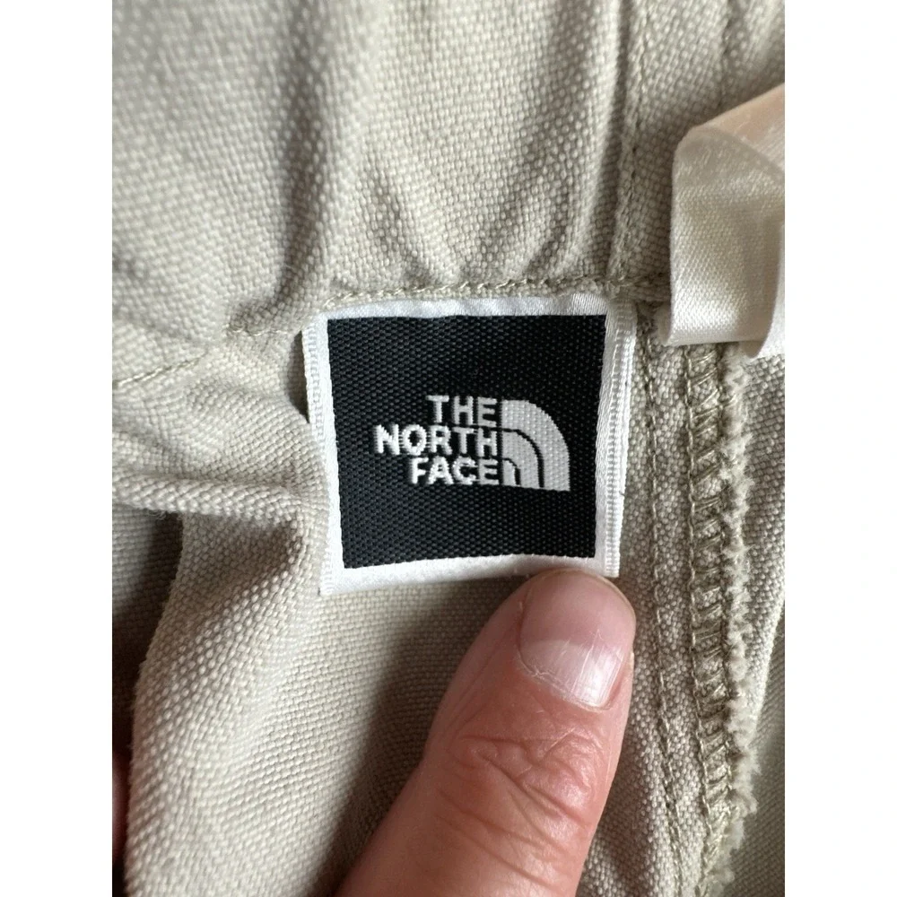 Vintage 90s The North Face Canvas Hiking Pants Beige Elastic Waist Men's XL